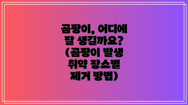 곰팡이, 어디에 잘 생길까요? (곰팡이 발생 취약 장소별 제거 방법)