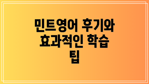민트영어 후기와 효과적인 학습 팁