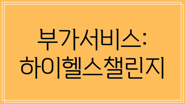부가서비스: 하이헬스챌린지