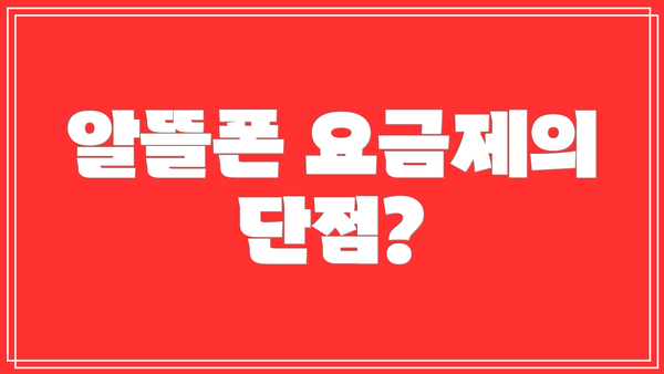 알뜰폰 요금제의 단점?