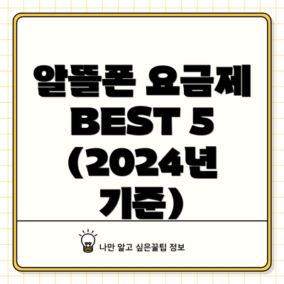 알뜰폰 요금제 BEST 5 (2024년 기준)