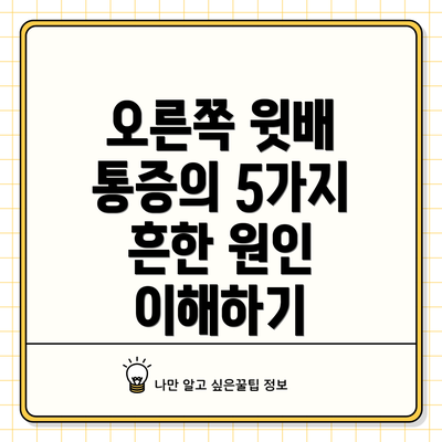 오른쪽 윗배 통증의 5가지 흔한 원인 이해하기
