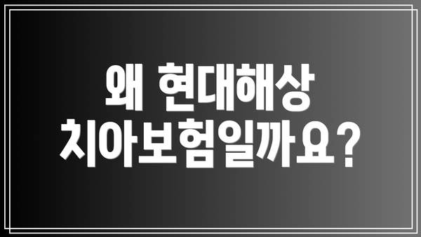 왜 현대해상 치아보험일까요?