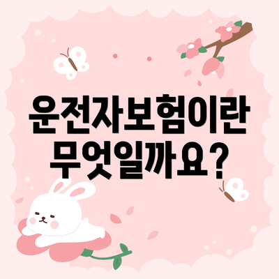 운전자보험이란 무엇일까요?