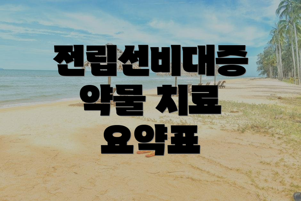 전립선비대증 약물 치료 요약표
