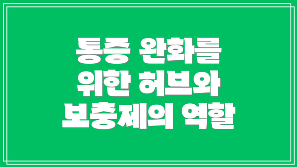 통증 완화를 위한 허브와 보충제의 역할