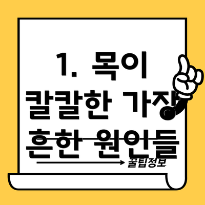 1. 목이 칼칼한 가장 흔한 원인들