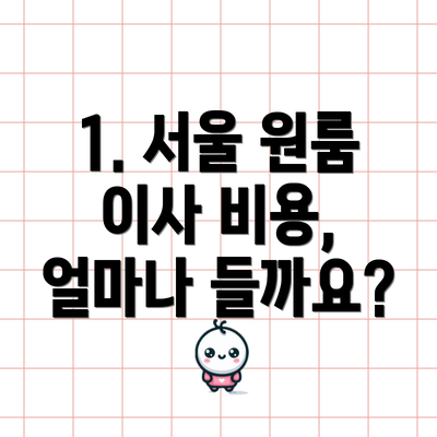 1. 서울 원룸 이사 비용, 얼마나 들까요?
