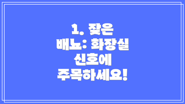 1. 잦은 배뇨: 화장실 신호에 주목하세요!