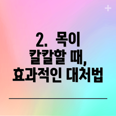 2.  목이 칼칼할 때, 효과적인 대처법