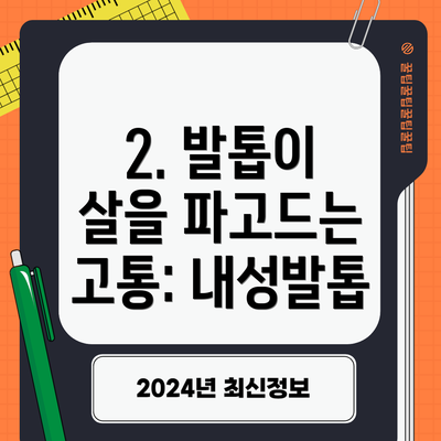 2. 발톱이 살을 파고드는 고통: 내성발톱