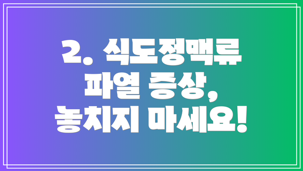 2. 식도정맥류 파열 증상, 놓치지 마세요!