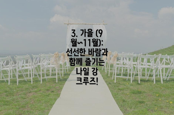 3. 가을 (9월~11월): 선선한 바람과 함께 즐기는 나일 강 크루즈!