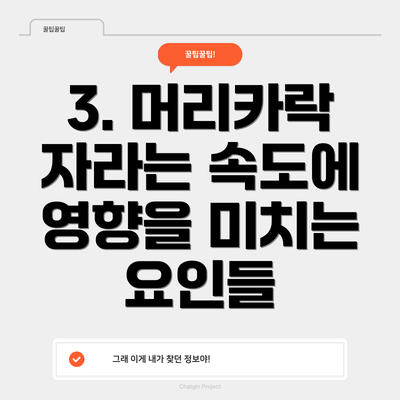 3. 머리카락 자라는 속도에 영향을 미치는 요인들