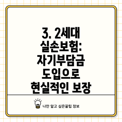 3. 2세대 실손보험:  자기부담금 도입으로 현실적인 보장