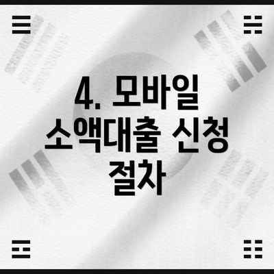 4. 모바일 소액대출 신청 절차