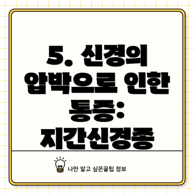 5. 신경의 압박으로 인한 통증: 지간신경종