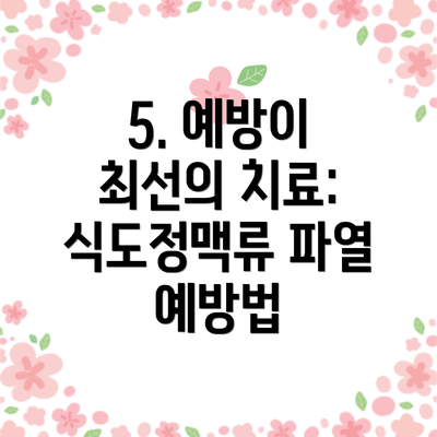 5. 예방이 최선의 치료: 식도정맥류 파열 예방법