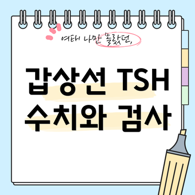 갑상선 TSH 수치와 검사