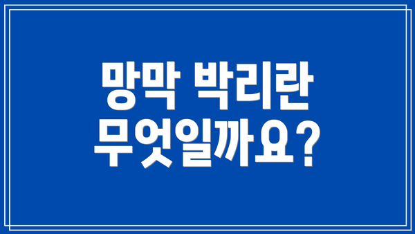 망막 박리란 무엇일까요?
