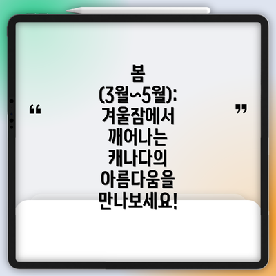 봄 (3월~5월): 겨울잠에서 깨어나는 캐나다의 아름다움을 만나보세요!