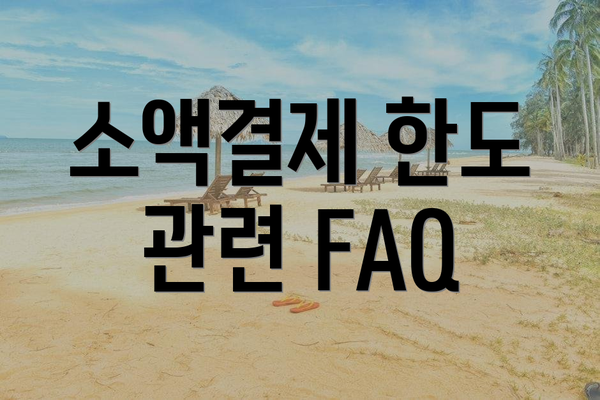 소액결제 한도 관련 FAQ