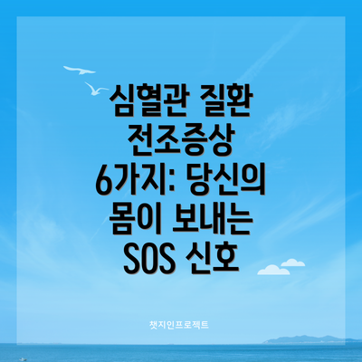 심혈관 질환 전조증상 6가지: 당신의 몸이 보내는 SOS 신호