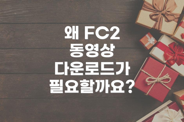 왜 FC2 동영상 다운로드가 필요할까요?