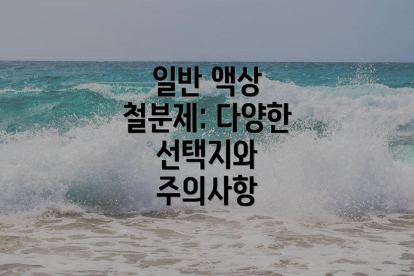 일반 액상 철분제: 다양한 선택지와 주의사항