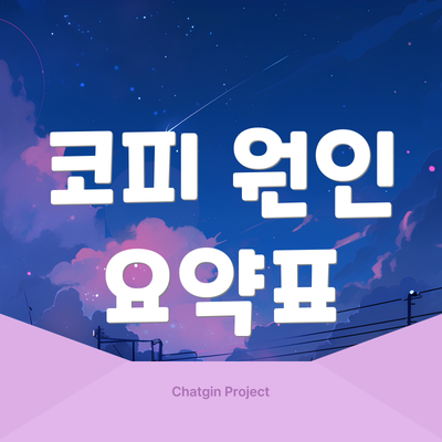 코피 원인 요약표