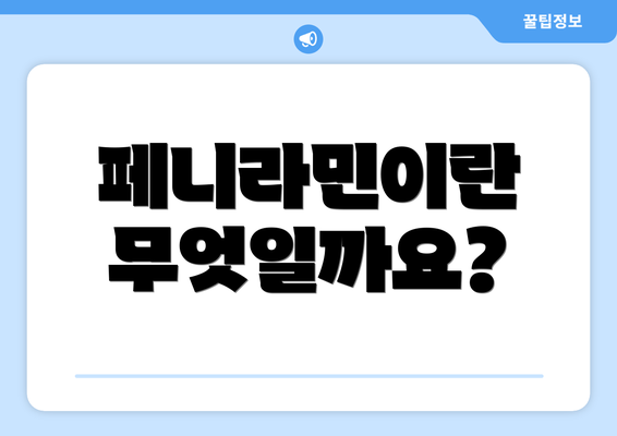 페니라민이란 무엇일까요?