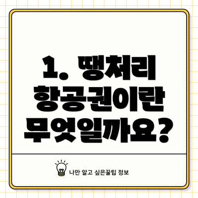 1. 땡처리 항공권이란 무엇일까요?