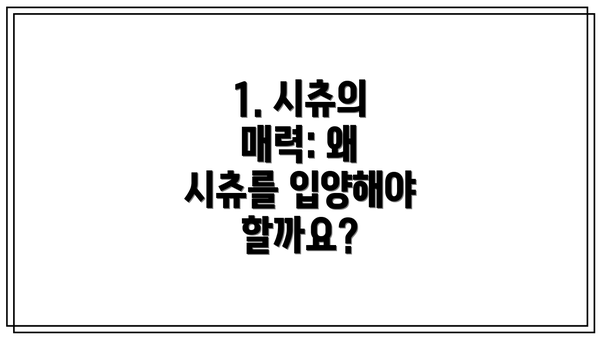 1. 시츄의 매력: 왜 시츄를 입양해야 할까요?