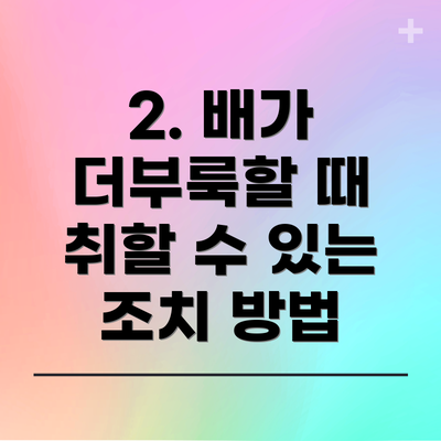2. 배가 더부룩할 때 취할 수 있는 조치 방법