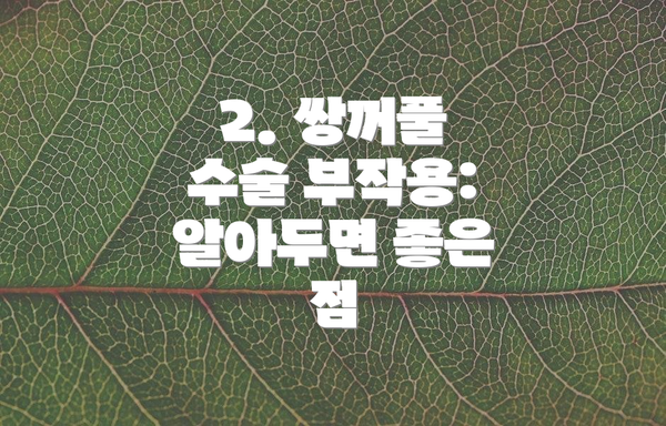 2. 쌍꺼풀 수술 부작용: 알아두면 좋은 점