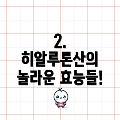 2. 히알루론산의 놀라운 효능들!