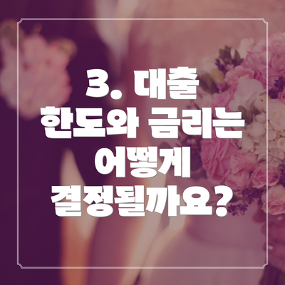3. 대출 한도와 금리는 어떻게 결정될까요?