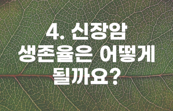 4. 신장암 생존율은 어떻게 될까요?
