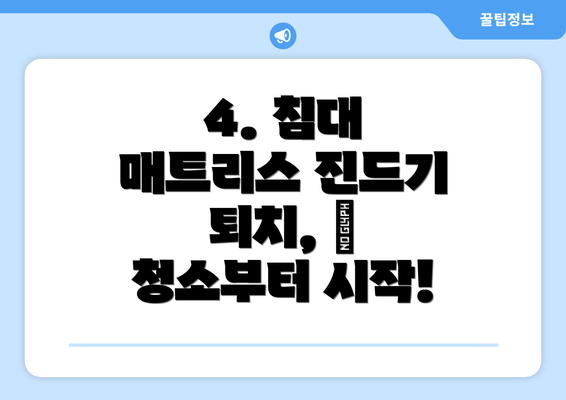 4. 침대 매트리스 진드기 퇴치, 🧹 청소부터 시작!