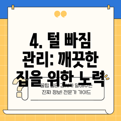 4. 털 빠짐 관리: 깨끗한 집을 위한 노력