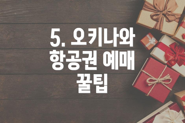 5. 오키나와 항공권 예매 꿀팁