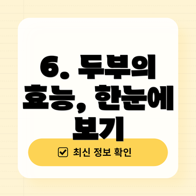 6. 두부의 효능, 한눈에 보기