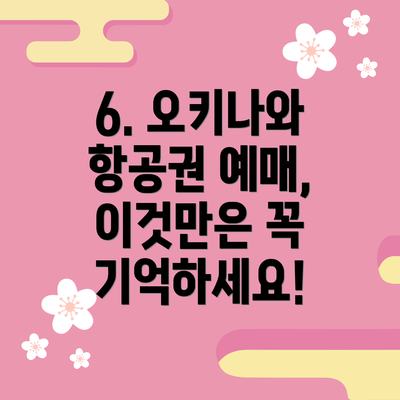 6. 오키나와 항공권 예매, 이것만은 꼭 기억하세요!