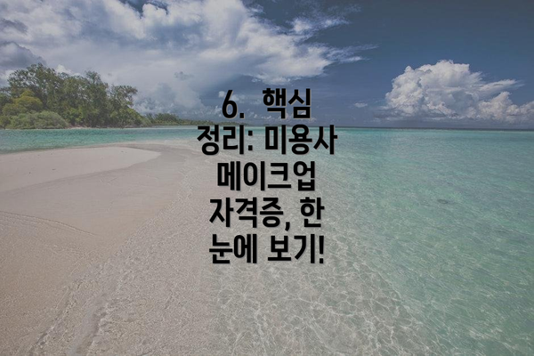 6.  핵심 정리: 미용사 메이크업 자격증, 한 눈에 보기!