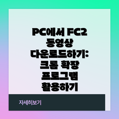 PC에서 FC2 동영상 다운로드하기: 크롬 확장 프로그램 활용하기