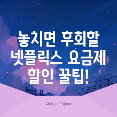 놓치면 후회할 넷플릭스 요금제 할인 꿀팁!