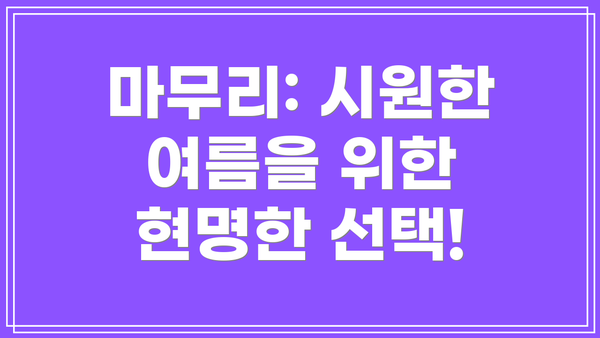 마무리: 시원한 여름을 위한 현명한 선택!