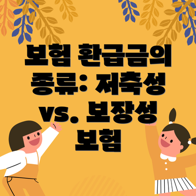 보험 환급금의 종류: 저축성 vs. 보장성 보험