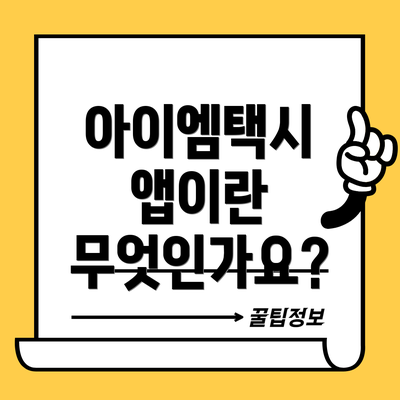 아이엠택시 앱이란 무엇인가요?