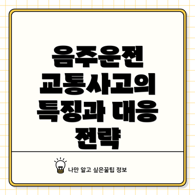 음주운전 교통사고의 특징과 대응 전략
